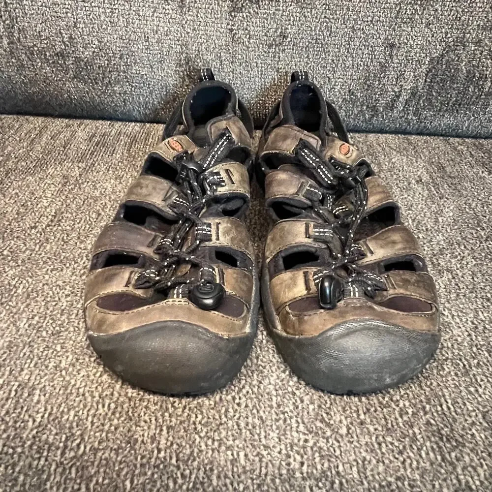 Keen Leather Sandals Mens 9 Brown Targhee Waterproof Trail Rugged Hiking Outdoor